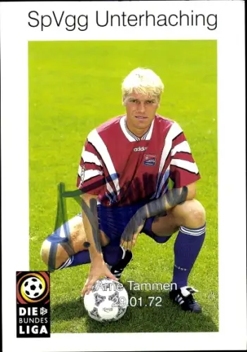 Autogrammkarte Fußballer Arne Tammen, SpVgg Unterhaching, Autogramm