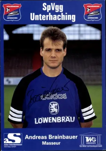 Autogrammkarte Masseur Andreas Brainbauer, SpVgg Unterhaching, Autogramm