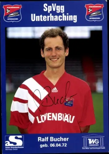 Autogrammkarte Fußballer Ralf Bucher, SpVgg Unterhaching, Autogramm