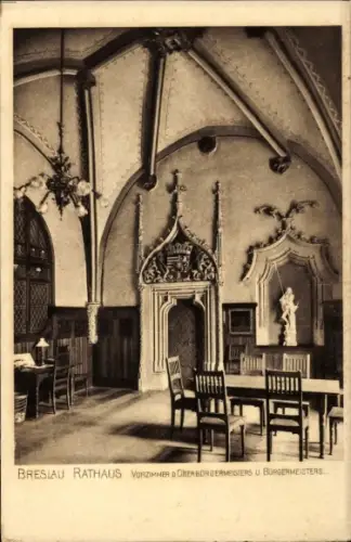 Ak Wrocław Breslau Schlesien, Rathaus, Vorzimmer des Oberbürgermeisters