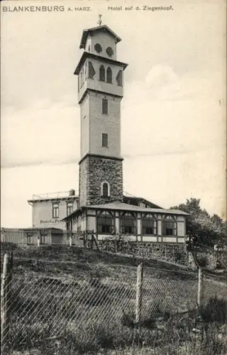 Ak Blankenburg am Harz, Hotel auf dem Ziegenkopf, Turm