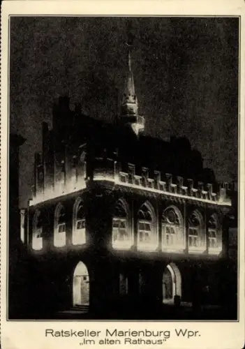 Ak Marienburg Malbork Westpreußen, Ratskeller im alten Rathaus