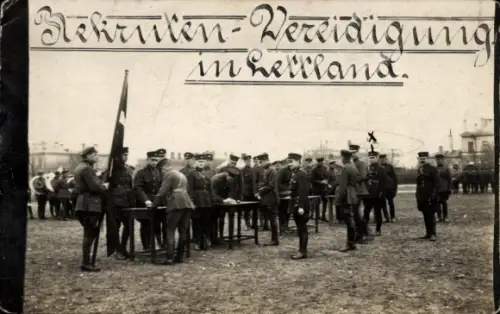 Foto Ak Lettland, Rekruten-Vereidigung