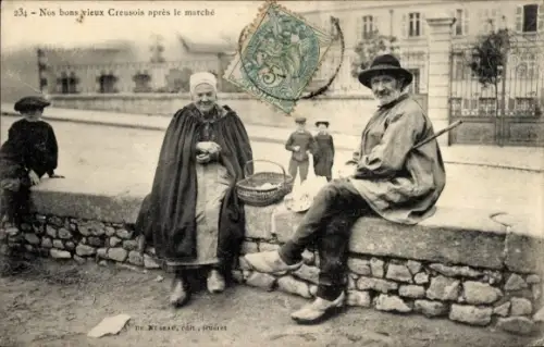 Ak Creuse, Menschen in Volkstracht