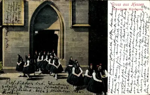 Ak Hessen, Schwälmer Kirchgang