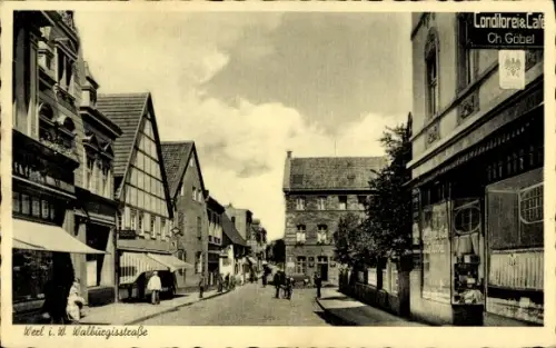 Ak Werl im Kreis Soest Nordrhein Westfalen, Walburgisstraße, Konditorei und Café Ch. Göbel