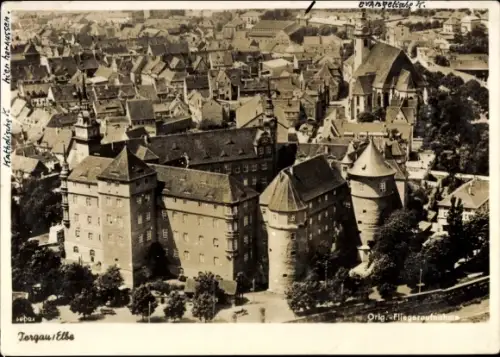 Ak Torgau an der Elbe, Fliegeraufnahme