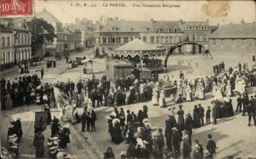 Ak Le Portel Pas de Calais,  Religiöse Prozession