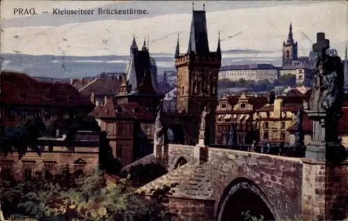 Künstler Ak Praha Prag Tschechien, Malostranske mostecke veze