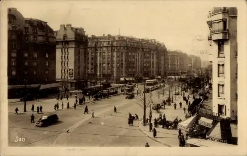 Ak Paris XIV Observatoire, La Porte d Orléans et le Boulevard Brune