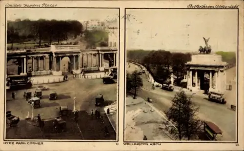 Ak London, Wellington Arch, Hyde Park Corner