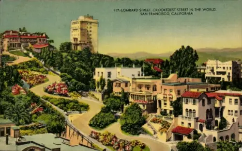 Ak San Francisco Kalifornien USA, Lombard Street