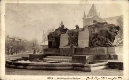 Ak Bern Stadt Schweiz,  Welttelegraphen-Denkmal