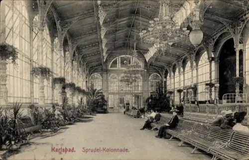 Ak Karlovy Vary Karlsbad Stadt, Sprudel Kolonnade