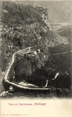 Ak Hardanger Norwegen, Veien ved Skjervsfossen, Hardanger