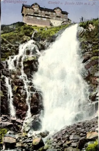 Ak Pec pod Sněžkou Petzer Riesengebirge Region Königgrätz, Riesengebirge, Elbefall, Baude 1284 m