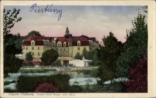 Ak Piešťany Pistyan Pistian Pöstyen Slowakei, Kúpele  Grand Hotel Royal, Fluss Váh