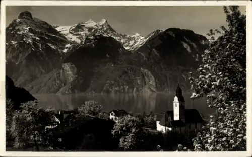 Ak Sisikon am Vierwaldstättersee Kanton Uri, Sisikon, Urirotstock, Vierwaldstättersee, Kirche