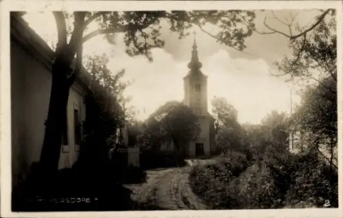 Foto Ak Groß Reipersdorf in Kärnten, Teilansicht, Kirche