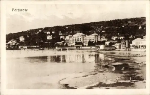 Ak Portorož Portorose Slowenien, Teilansicht