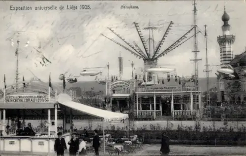 Ak Lüttich Lüttich Wallonien, Ausstellung 1905, Flugzeug