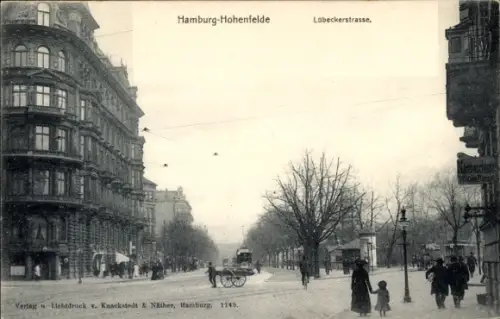 Ak Hamburg Hohenfelde, Lübeckerstraße, Straßenbahnen