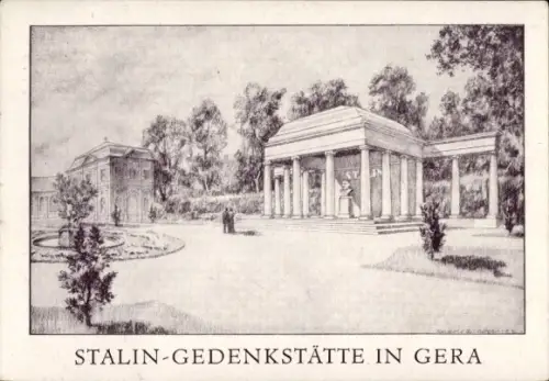 Künstler Ak Gera in Thüringen, Stalin Gedenkstätte, Baustein