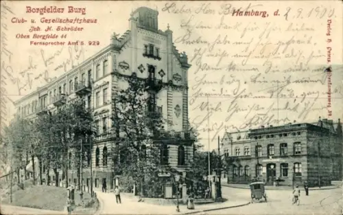 Ak Hamburg Mitte Borgfelde, Borgfelder Burg, Klubhaus und Gesellschaftshaus