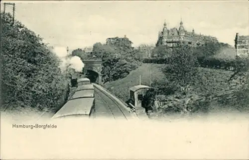 Ak Hamburg Mitte Borgfelde, Teilansicht, Eisenbahn