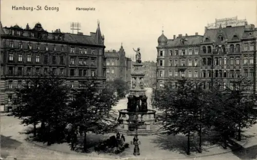Ak Hamburg Mitte Sankt Georg, Hansaplatz