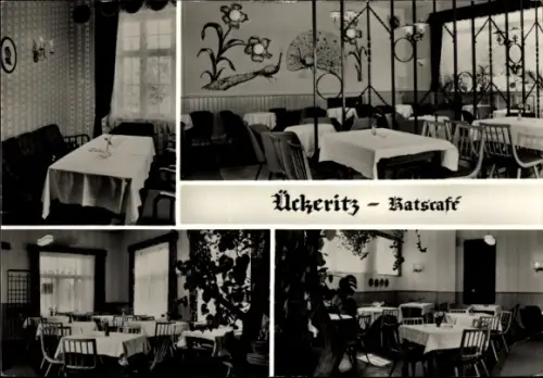 Ak Ostseebad Ückeritz auf Usedom, Blick ins Ratscafé
