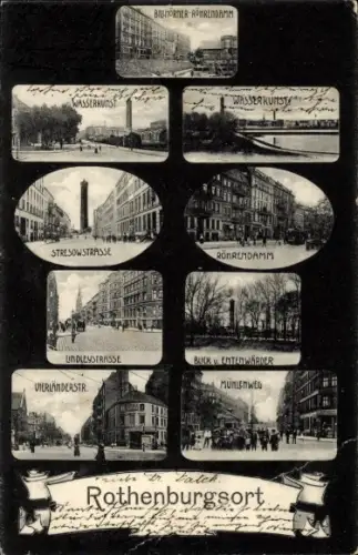Ak Hamburg Mitte Rothenburgsort, Wasserkunst, Röhrendamm, Stresowstraße, Vierländerstraße