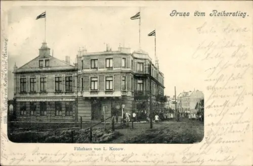 Ak Hamburg Wilhelmsburg, Reiherstieg, Fährhaus von L. Konow