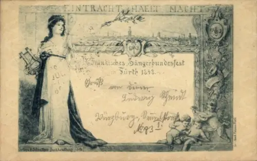 Ganzsachen Ak Fürth in Mittelfranken Bayern, Fränkisches Sängerbundesfest, PP 7 C 29/01