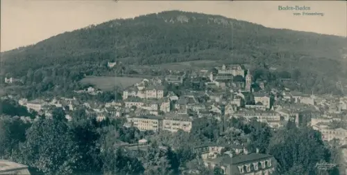 Klapp Ak Baden Baden am Schwarzwald, Gesamtansicht, Blick vom Friesenberg