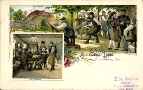 Litho Altenburg in Thüringen, Altenburger Trachten, Kegler, Michaelis