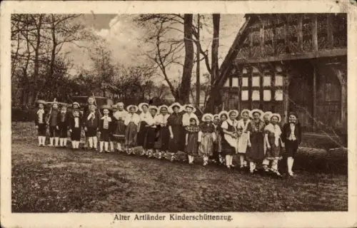 Ak Gehrde im Landkreis Osnabrück, 400jähriges Jubelschützenfest 1924, Artländer Kinderschüttenzug