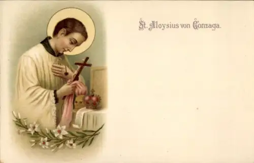 Litho Aloisius von Gonzaga, Italienischer Heiliger