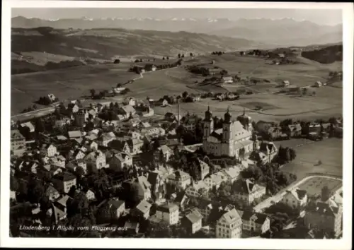 Ak Lindenberg im Allgäu Schwaben, Lindenberg i. Allgäu, vom Flugzeug aus