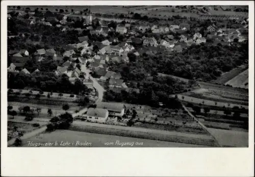 Ak Hugsweier Lahr im Schwarzwald, Hugsweier b. Lahr (Baden), vom Flugzeug aus