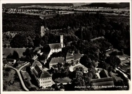 Ak Bödigheim Buchen im Odenwald Baden,  Schloß und Burg, Luftaufnahme