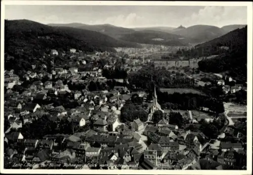 Ak Lahr in Baden Schwarzwald,  Ruine Hohengerneck, Luftaufnahme