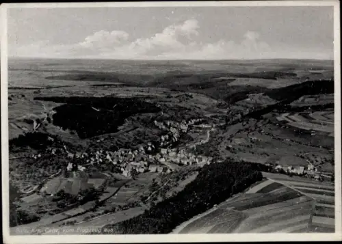 Ak Sulz am Eck Wildberg im Schwarzwald, Fliegeraufnahme