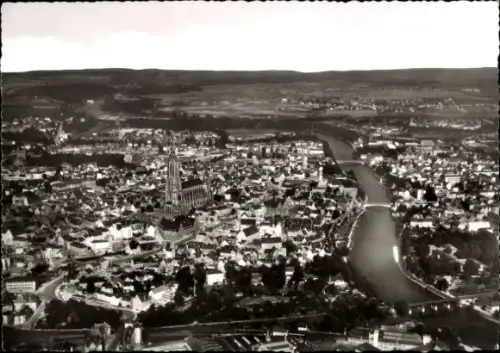 Ak Ulm an der Donau,  Donau, Ulmer Münster, Stadtansicht, Brücke