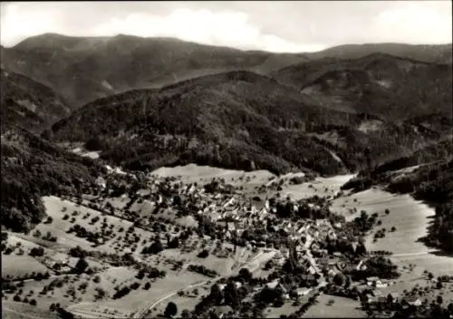 Ak Sulzburg im Markgräflerland Baden Schwarzwald, Fliegeraufnahme