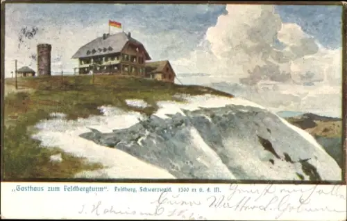 Ak Feldberg im Schwarzwald Baden Württemberg, Gasthaus zum Feldbergturm