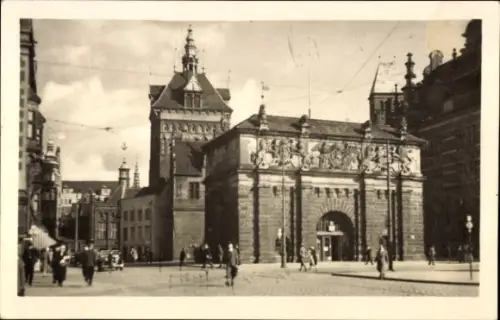 Foto Ak Gdańsk Danzig, Hohes Tor und Stockturm