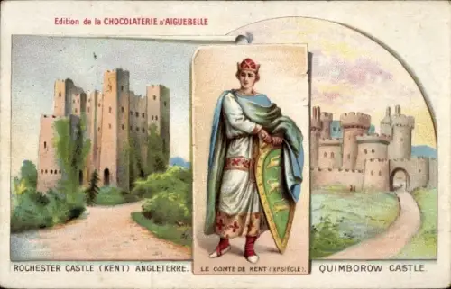 PC Rochester South East England, Castle, Quimborow Castle, Reklame Chocolaterie d'Aiguebelle
