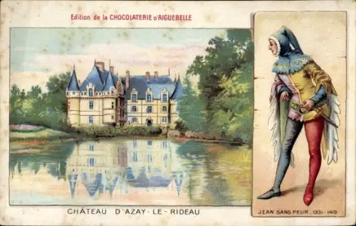 CPA Azay le Rideau Indre et Loire, Chateau, Reklame Chocolaterie d'Aiguebelle