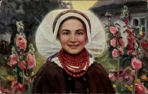 Künstler Ak Piekarski, Fl., Verheiratete Landwirtin, Polnische Tracht